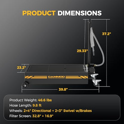 20 Gal Electric Oil Drain Pan with Pump (Black)