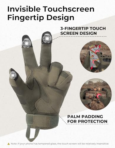 Tactical Gloves for Men (Green, Microfiber Protection / XX-Large)