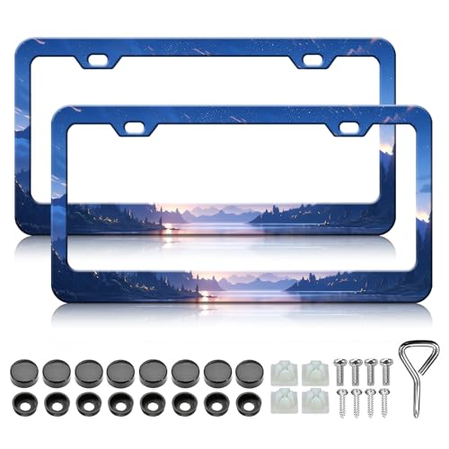 Starry Sky Mountain License Plate Frames (Starry Sky Mountain)