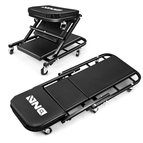 40 Inches Folding 2 in 1 Rolling Z Creeper (Black / 40 Inches)