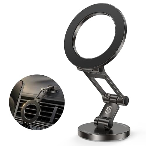 Fits MagSafe Car Mount Magnetic Phone Holder for Dash and Tesla (Titanium Black)