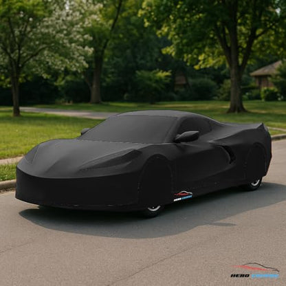 Car Cover I Fit for Corvette C8 I Indoor and Outdoor I Protection from Sun (Black)