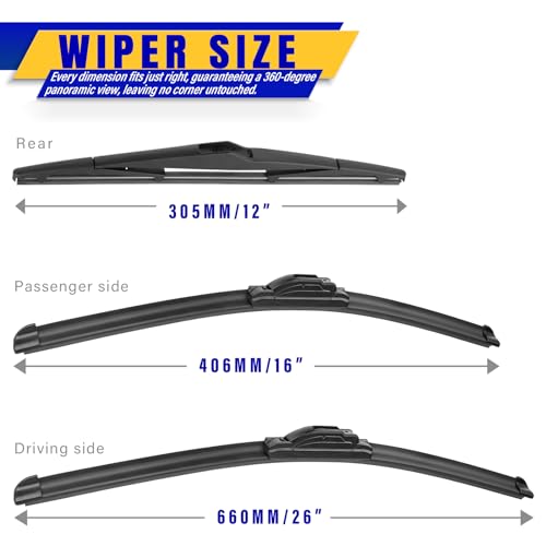 3 Wipers Fits Hyundai Tucson 2010 (26/16/12)