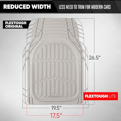 MotorTrend FlexTough White Car Floor Mats Rubber All Weather Automotive 2pc (2pc Front (Sedan, Compact) / White)