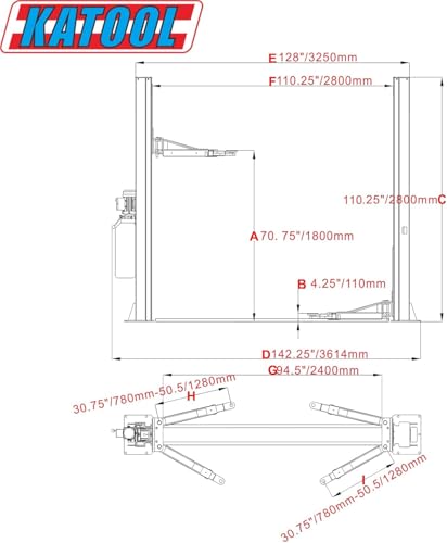 10000lbs 2 Post Lift Car Lift Auto Vehicle Car Lift Truck Hoist Floor Plate 220V (10000)