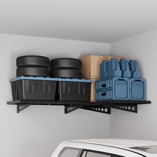 2 Pack 2x4ft Corner Wall Shelving Garage Storage Rack (Black / 2pack-2x4ft)