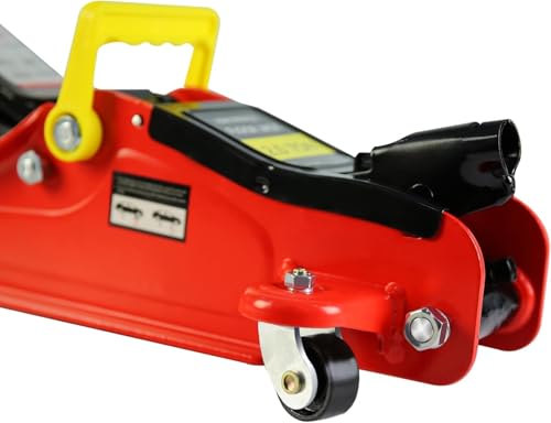 2 Ton Low Profile Floor Jack (Red - 2 Ton(Single Pump), Lift 3.3"-15.2")