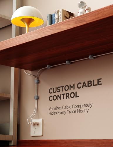 8 Pack Silicone Cord Organizer Magnetic Cable Clips (Grey)
