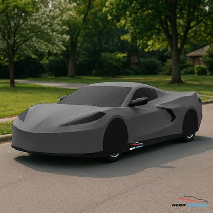 Car Cover I Fit for Corvette C8 I Indoor and Outdoor I Protection from Sun (Gray)