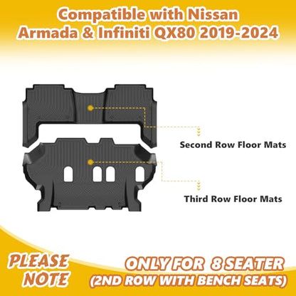 Floor Mats for Nissan Armada &Infiniti QX80 2019