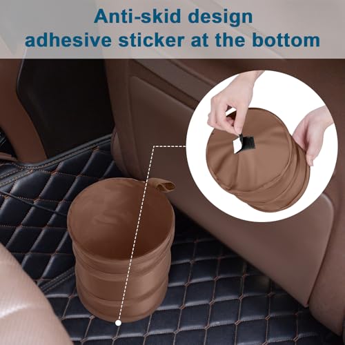 Car Trash Can (Brown / 1 Gallons-2 Packs)
