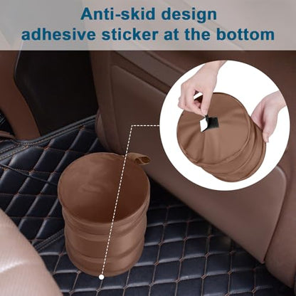 Car Trash Can (Brown / 1 Gallons-2 Packs)