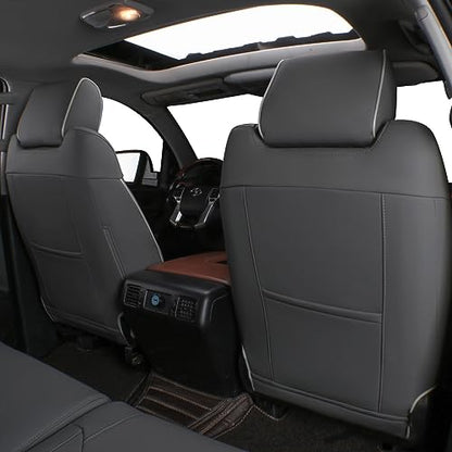 Custom Fit Tacoma Front Car Seat Covers for Toyota Tacoma 2016 2017 2018 2019 2020 2021 2022 2023 Double Cab (Leather (Gray) / 2016-2023 Double&Access Cab-Only 1st Row)