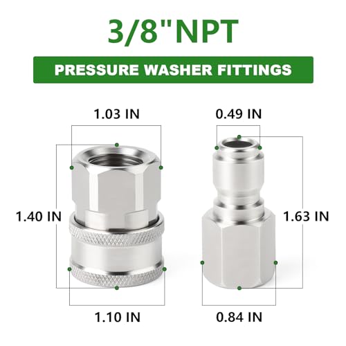 2PCS 304 Stainless Steel 3 (3/8"FNPT)