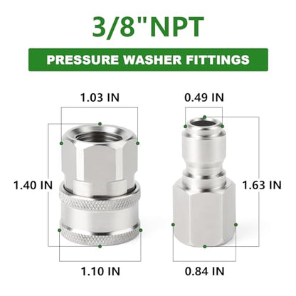 2PCS 304 Stainless Steel 3 (3/8"FNPT)