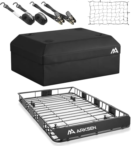 64" x 39" x 5" Roof Rack Cargo Basket with Bag (64" Cargo Rack W/Bag, Net, 2 Straps)