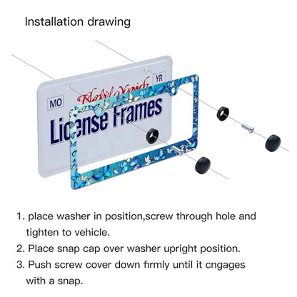 Blue Butterfly License Plate Frame Butterflies License Plate Holder (Butterfly license Plate frame / one size)
