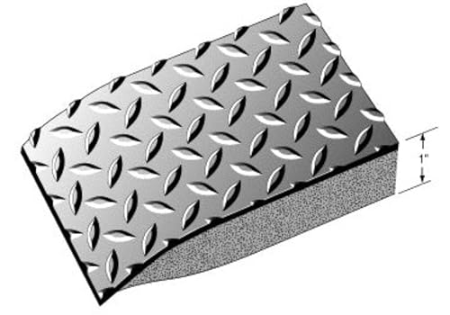 Rhi-no-Slip American Classic Diamond Plate Anti-Fatigue Mat 1 Thickness, Made in USA, Gray, 4' x 8' (Grey / 4' x 8')