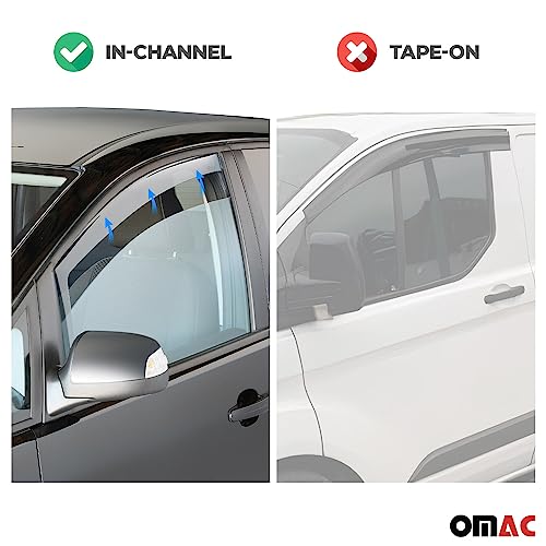Window Visor Vent Rain Deflector for Hyundai Tucson 2016 (Tucson 2016-2021 / Wind Deflector / In-Channel)