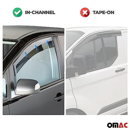 Window Visor Vent Rain Deflector for Honda Civic 2012 (Civic Sedan 2012-2015 / Wind Deflector / In-Channel)