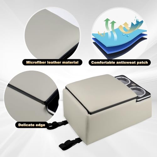 Universal Car Center Console Organizer with Fast Charging (White)