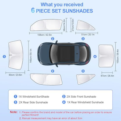 6pcs Car Window Shades for Volkswagen VW Beetle 2012 (for Volkswagen VW Beetle2012-2019)