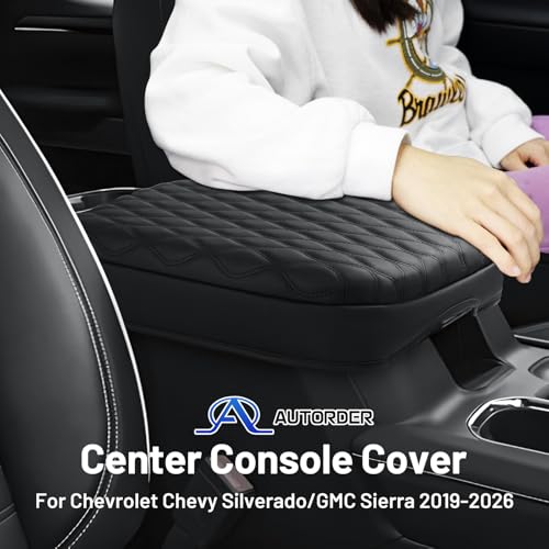 Center Console Cover for GMC Sierra (3)19-26|Silverado&Sierra|Bucket Seat,Wavy,+Thick)