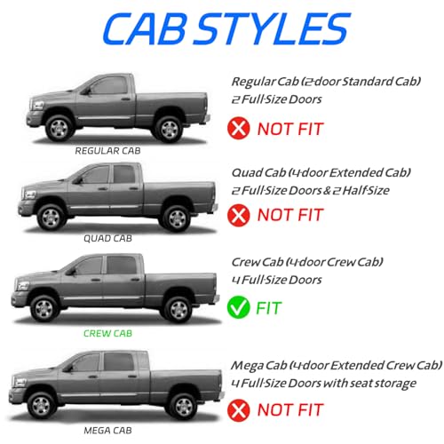 4pcs in Channel Window Rain Guards Fit for 2019 (For 19-25 Ram 1500 Crew Cab)