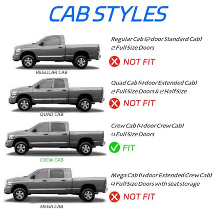 4pcs in Channel Window Rain Guards Fit for 2019 (For 19-25 Ram 1500 Crew Cab)