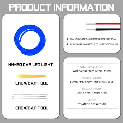 Upgrade Dynamic Flowing Car LED Trunk Light Strip (Blue / Dynamic Flowing-158 In.)