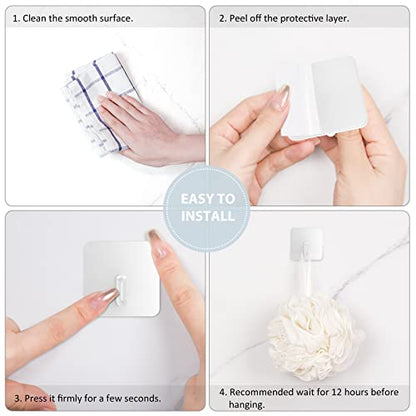 Adhesive Hooks for Shower Wall (White)
