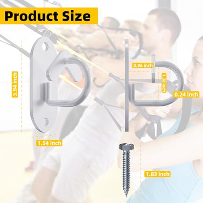 3 Pcs Resistance Band Wall Anchors System (Heart Hooks-White-3Pcs)