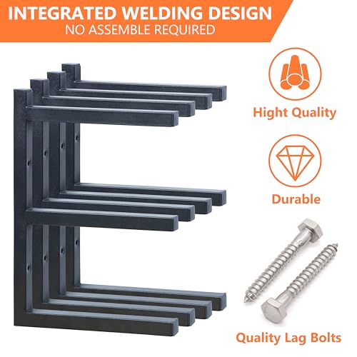 Wood Storage Racks with 3 Level (Black-4 Pack)
