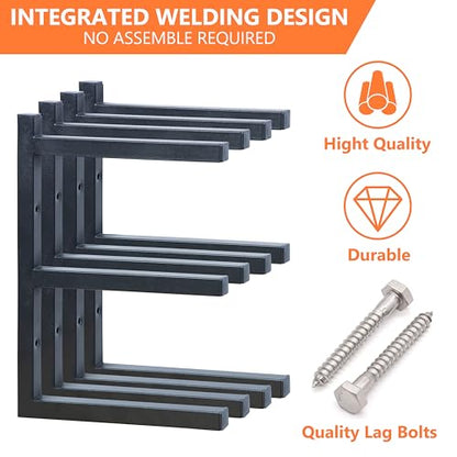 Wood Storage Racks with 3 Level (Black-4 Pack)