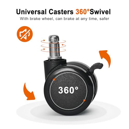 Low Height Rolling Stool Roller Stool PU Leather Comfortable Seat 360°Swivel Rotating (Style 1)