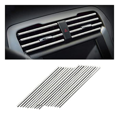 20PCS Bendable Car Air Vent Trim Strips (Ice Silver)