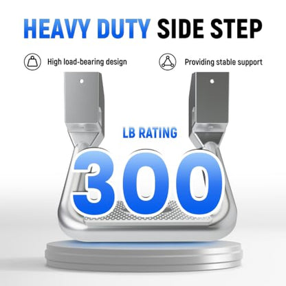 2Pcs Side Step Compatible with Chevrolet GMC Ford Isuzu Mitsubishi (silvery)