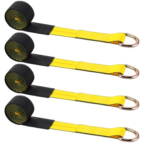 8 Pack 2" x 8ft Lasso Tow Truck Straps with D Ring 11 (2" X 8 ft / Yellow)