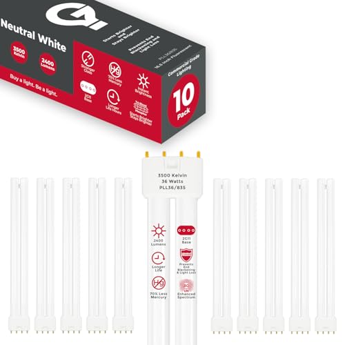 PLL36 835 36W 16.5" Twin Tube Compact Fluorescent Light Bulb 4 (3500k / 10 Count (Pack of 1))