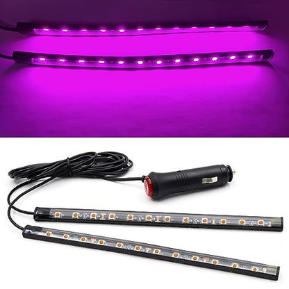 Ambient Lighting Car 2PCS Under Glow Kit With Cigarette Lighter (Pink)