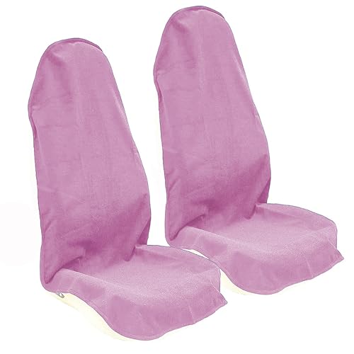 Car Seat Cover Protector Front Seats (2Pcs Front Seat Towel / Pink)