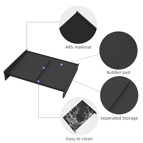 Center Console Organizer for Toyota RAV4 2026 Central Control Storage Box Insert Tray ABS and PVC Interior Auto Accessories Black 2PCS (26RAV4 Center Box)