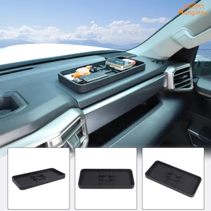 Car Center Console Dash Organizer Compatible with Toyota Tundra 2024 2023 2022 Pickup Truck Dashboard Table Tray Storage Box Dash Phone Holder Container Box Anti (Fit Toyota Tundra 22-24+)