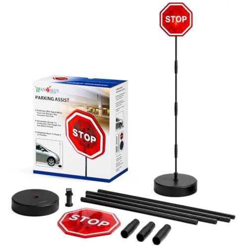 Flashing LED Stop Sign Garage Parking Assistant System (Black & Red - 1 Pack)