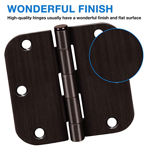 Rounded Door Hinges 3.5" x 3 1 (Oil Rubbed Bronze-Rounded / 18 Pack)