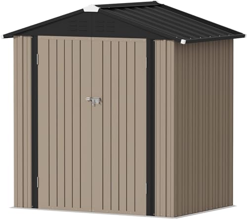 6x4 FT Outdoor Storage Shed (Brown / 6x4 FT)