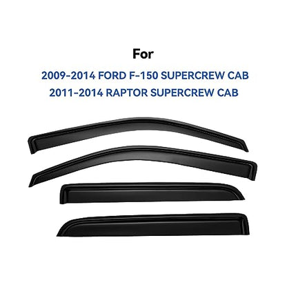 Window Visors Rain Guards for 2009 (2009-2014 f150 SuperCrew)