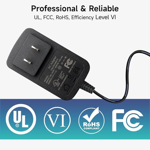 UL Listed 15V 1A 6 ft AC DC Power Supply Adapter with 3 Tips Replacement Backup Cord for Litter (15V1A+3 Tips)