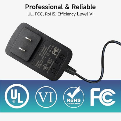 UL Listed 15V 1A 6 ft AC DC Power Supply Adapter with 3 Tips Replacement Backup Cord for Litter (15V1A+3 Tips)