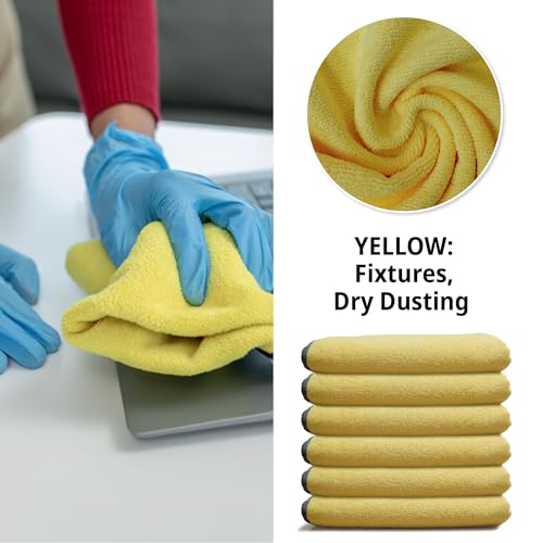 Premium Microfiber Cleaning Cloth 16"x16" (Yellow)